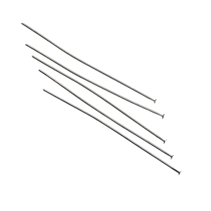 Polished 304 stainless steel T-pins for DIY jewelry making with flat head design