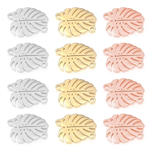 Stainless Steel Monstera Leaf Pendant DIY Jewelry Connector For Necklace Bracelet Making Hollow Plant Leaf Charm Accessory