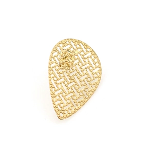 Pendentifs boucles d'oreilles larmes en acier inoxydable doré avec découpes géométriques