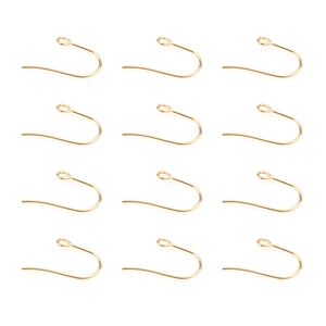 Detaillierte Gitteransicht von 12 goldenen U-Ohrhaken aus Edelstahl für DIY-Schmuck