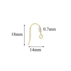 Goldene U-förmige Edelstahl-Ohrhaken mit detaillierten Maßen von 18x14mm für DIY
