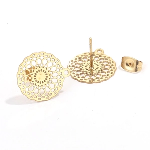 Böhmische hohle Blumenmuster-Ohrhaken in Goldoptik für die DIY-Ohrringherstellung