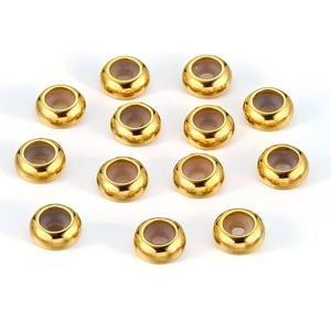 Set di 12 perle d'oro in acciaio inossidabile con silicone per regolazione collane DIY