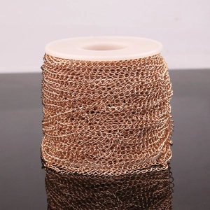 Rose gold stainless steel extension chain roll for DIY handmade jewelry and necklaces