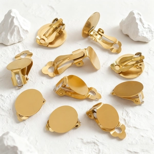 Stainless Steel Round Flat Ear Clip Converter Base DIY Jewelry Finding Components For Non-Pierced Ears Gold Silver Plated Handmade Earring Making Supplies