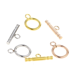 Fermoirs à bascule OT en acier inoxydable poli pour bijoux en or argent et rose doré