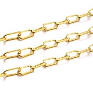 Stainless Steel Paperclip Chain Oval Links Rectangular Decorative Chain For DIY Necklace Bracelet Making Jewelry Findings