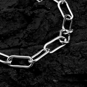7mm wide silver stainless steel paperclip chain necklace for DIY jewelry making
