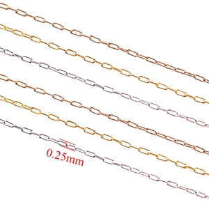 0.25mm fine stainless steel chain necklaces in gold, rose gold and silver colors