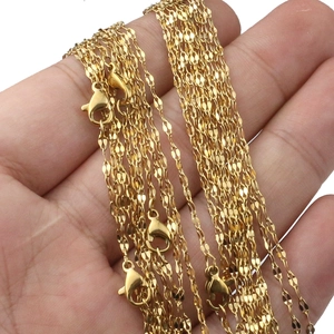 Minimalistische 18K vergulde roestvrijstalen lipketting met karabijnsluiting voor dames
