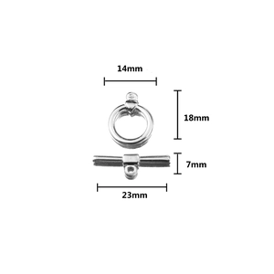 Detailed dimensions of stainless steel OT toggle clasp for DIY jewelry making