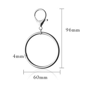Silver metal pants chain with 60mm large ring and lobster clasp for punk streetwear
