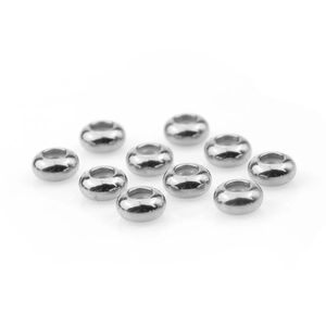 Set di 10 perle distanziatrici in acciaio inossidabile lucido per creazione gioielli