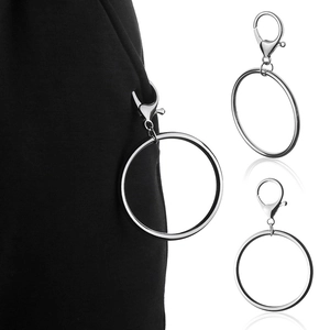 Punk Hip Hop Metal Circular Pants Chain Silver Alloy Wallet Chain Waist Belt Link For Jeans Bag Pendant Accessory