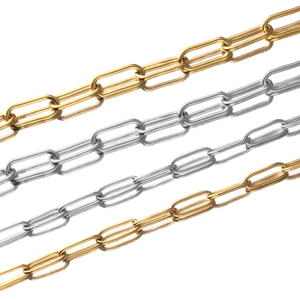 Golden and silver stainless steel oval link chains for DIY jewelry making accessories