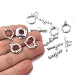 Polished stainless steel OT toggle clasp set for DIY jewelry necklace making