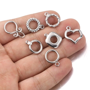 Polished stainless steel OT clasp set with various shapes for DIY jewelry making
