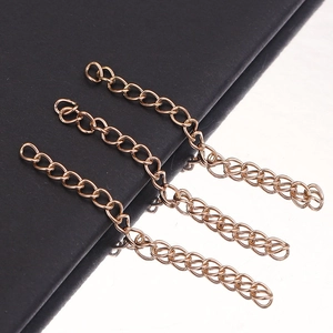 Three golden 5cm stainless steel extender chains for DIY necklace and bracelet adjustments