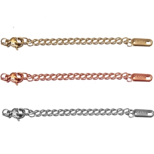 5cm stainless steel extender chains in gold, rose gold and silver with lobster clasps