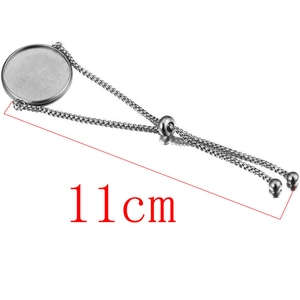 Bracciale fai-da-te regolabile in acciaio inossidabile con base tonda e chiusura
