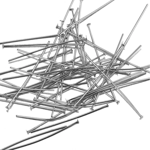 Chiodini a testa piatta in acciaio inossidabile placcati argento 18K per gioielli DIY