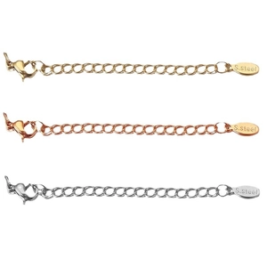 5cm stainless steel extender chains with lobster clasps in gold rose gold and silver