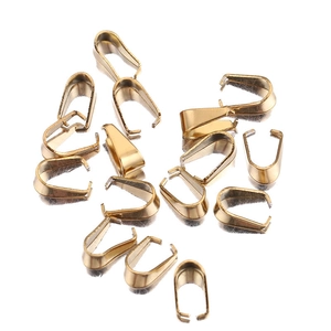 Bélières dorées en acier inoxydable et fermoirs pendentifs pour création de bijoux DIY