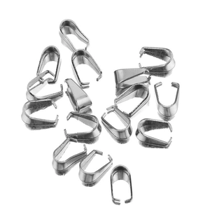 Bélières à pincer en acier inoxydable poli pour pendentifs de colliers DIY et bijoux