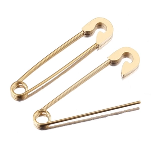 Minimalist gold safety pins set in high-quality stainless steel for bags and clothing DIY