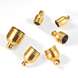 Stainless Steel Bell Shaped End Caps Rope Stopper For DIY Jewelry Making Connector Findings For Cord Bracelet Necklace