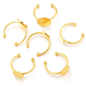 Fai-da-te Base per Anello Regolabile in Acciaio Inossidabile Lucidato Vassoio Disco Tondo Castone per Anello Vuoto per Creazione Gioielli Oro Argento