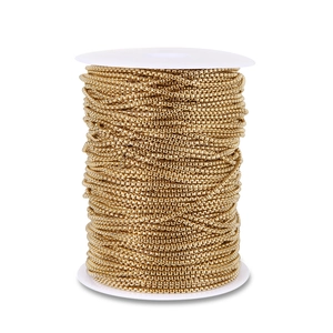 Goldene Edelstahl Boxkette auf Rolle für DIY Schmuckherstellung und Bastelbedarf