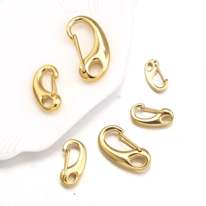 Polished gold stainless steel lobster clasps and D-rings for DIY jewelry making