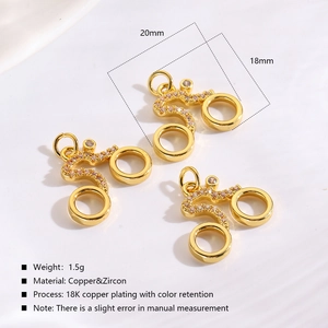 Exquisiter 18K verkupferter Fahrradanhänger mit Zirkonia-Steinen für DIY-Schmuck