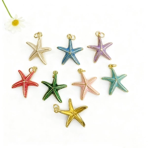 Pendentifs Étoile de Mer en Cuivre Émaillé Accessoires Bijoux DIY Breloques Thème Océan pour Fabrication de Collier Bracelet Boucles d'Oreilles