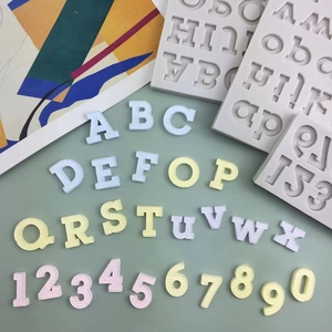 Striped Alphabet Number Silicone Cake Mold 3D Letters Digits Fondant Chocolate Clay DIY Baking Decorating Tool Kitchen
