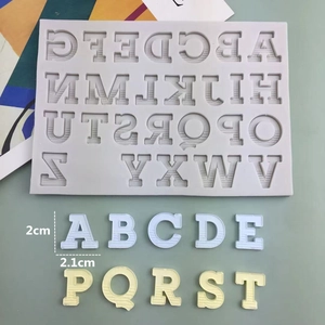 Uppercase alphabet silicone mold for fondant and chocolate DIY cake decoration