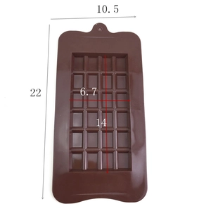 Brown silicone waffle mold with 24 rectangular cavities for DIY baking and chocolate making
