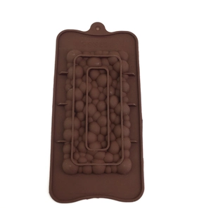 Detail of waffle bubble silicone mold showing texture and top hanging hole for storage