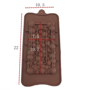Brown silicone waffle bubble chocolate mold with geometric sphere texture dimensions 22x10.5cm
