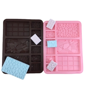 Geometric Heart Waffle Pattern Silicone Mold For Handmade Chocolate Candy Cake Decoration DIY Baking Tool Heat Resistant