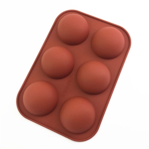 Semi Sphere Silicone Mold For Chocolate Cake Pudding Jelly DIY Handmade Baking Tool Brown Red Kitchen Bakeware