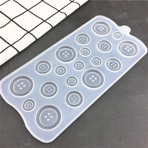 Translucent 19-hole silicone button mold for DIY resin jewelry and handicraft casting