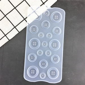 Translucent silicone button mold with 19 cavities in various sizes for DIY resin crafts