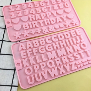 Moule en Silicone Rose Alphabet Numéro Happy Birthday Pour Décoration de Gâteau DIY Chocolat Bonbons Savon Cuisine Pâtisserie