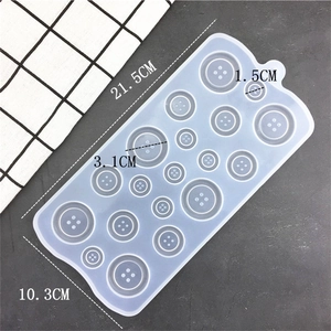 Translucent silicone button mold with 19 cavities in various sizes for resin crafts