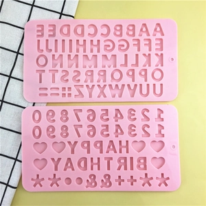 Kit de moules en silicone rose lettres et chiffres pour décoration de gâteau Happy Birthday