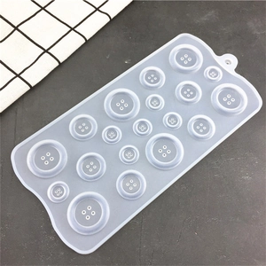 DIY 19 Holes Button Shape Silicone Mold Translucent Round Multi-Size Button Baking Chocolate Resin Soap Craft Mold