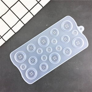 Translucent silicone mold with 19 different size button shapes for DIY resin casting