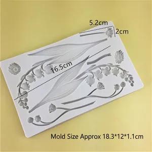 Silicone lily of the valley flower branch mold for fondant chocolate and clay resin craft